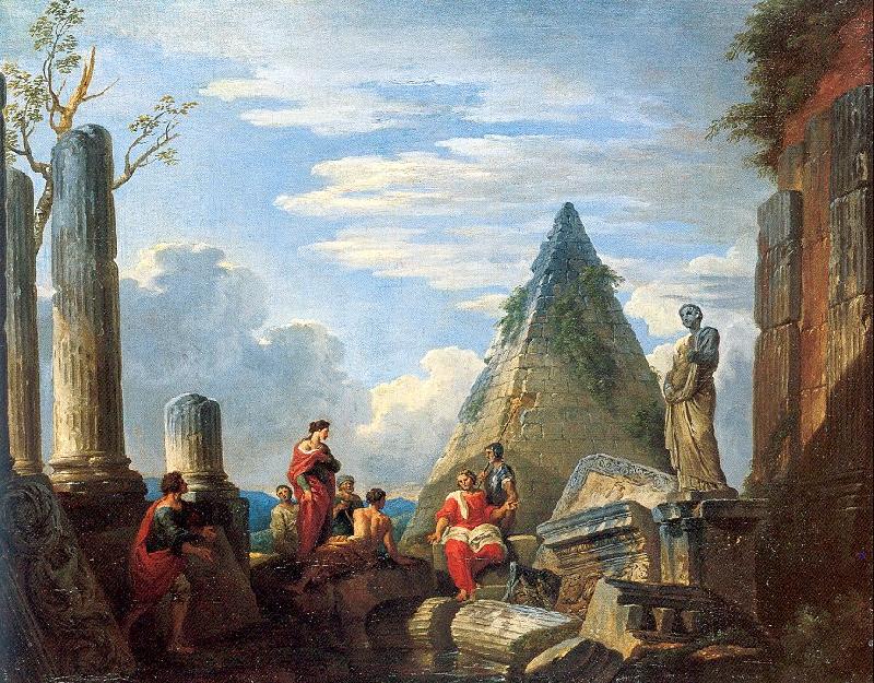 Panini, Giovanni Paolo Roman Ruins with Figures China oil painting art